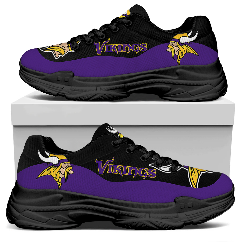 Women's Minnesota Vikings Edition Chunky Sneakers With Line 001 Women's Minnesota Vikings Edition Chunky Sneakers With Line 001